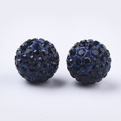 Handmade Polymer Clay Rhinestone Beads RB-S250-12mm-A13-1