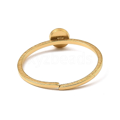 304 Stainless Steel Adjustable Open Cuff Rings LS-RJEW-Q806-01G-06-1