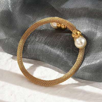 304 Stainless Steel Adjustable Bangles BJEW-Z087-13G-1