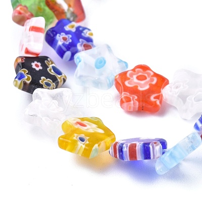 Star Handmade Millefiori Glass Beads Strands LK-R004-33-1