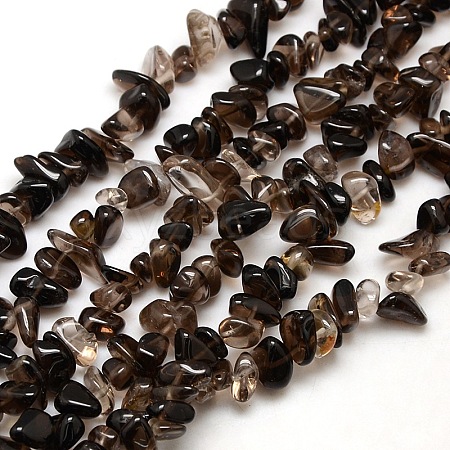 Chips Natural Smoky Quartz Beads Strands G-P030-03-1