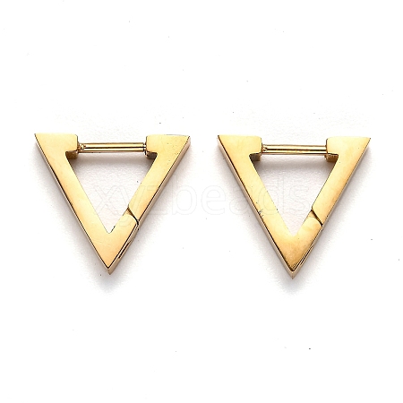 304 Stainless Steel Triangle Huggie Hoop Earrings STAS-J033-02A-G-1