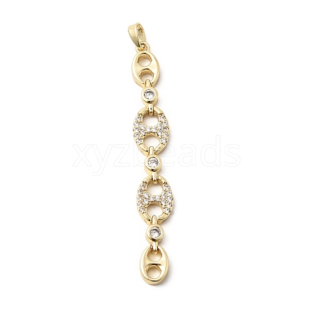 Brass Micro Pave Cubic Zirconia Big Pendants KK-C164-01B-G-1