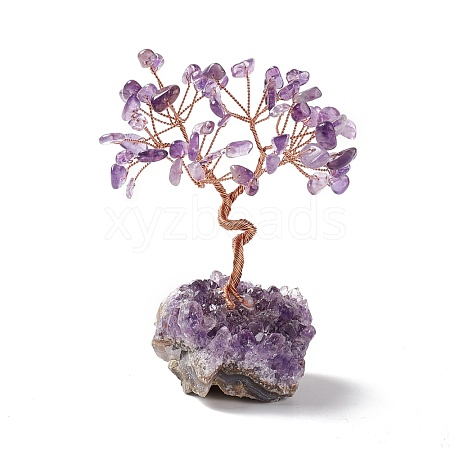 Natural Amethyst Tree Display Decoration DJEW-G027-05RG-01-1