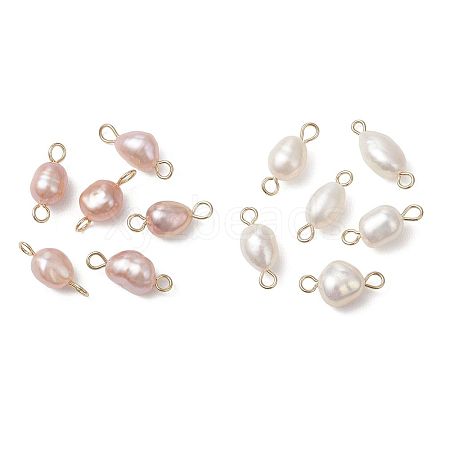 2Pcs 2 Colors Natural Pearl Potato Links Connector Charms PALLOY-JF04805-1