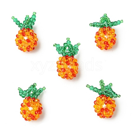 Handmade Nylon Wired Glass Beaded Pendants PALLOY-CJ00107-1