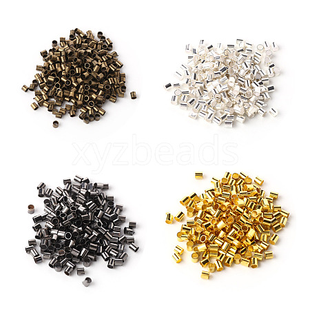 1000Pcs 4 Colors Brass Crimp Beads KK-YW0001-25-1