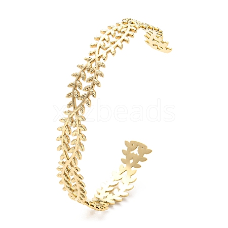 304 Stainless Steel Leafy Branch for Women BJEW-B064-04G-1