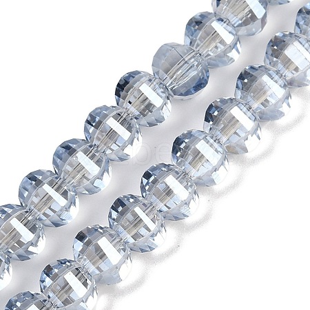Electroplate Transparent Glass Beads Strands EGLA-B011-08A-PL04-1