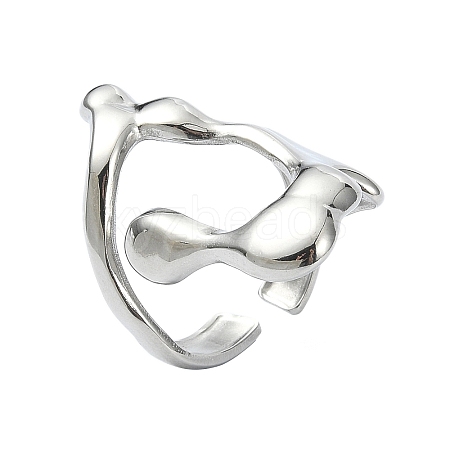 304 Stainless Steel Cuff Rings for Women RJEW-M019-05P-1