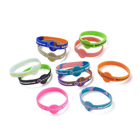 Sample Silicone Wristbands Bracelets BJEW-XCP0001-09-1