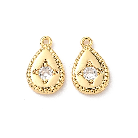 Brass Micro Pave Cubic Zirconia Charms KK-D504-20A-G-1