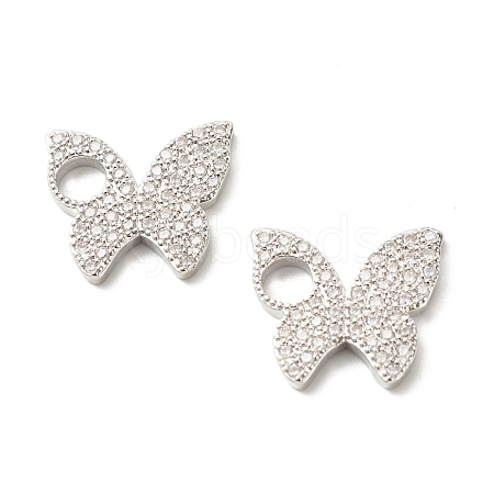 Eco-Friendly Brass Micro Pave Clear Cubic Zirconia Pendants KK-G405-03P-RS-1