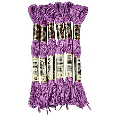 6Bundles Polyester Embroidery Floss OCOR-YW0001-25F-1