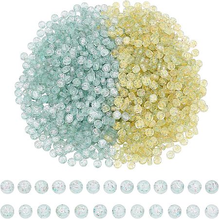 CHGCRAFT 2 Colors Plating Transparent Acrylic Beads TACR-CA0001-03-1