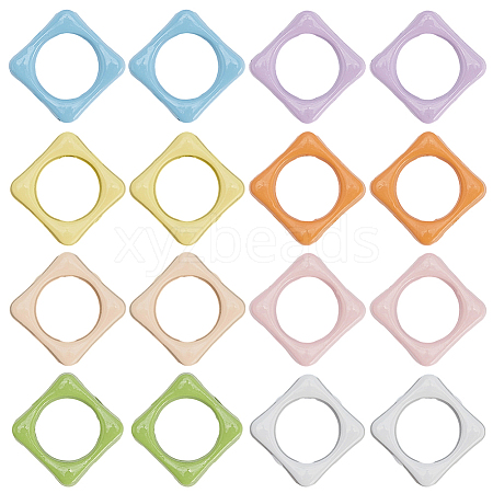 32Pcs 8 Colors Baking Paint Alloy Bead Frame FIND-SP0004-50B-1