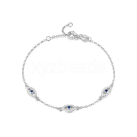 S925 Sterling Silver Evil Eye Link Bracelet AK1290-12-1