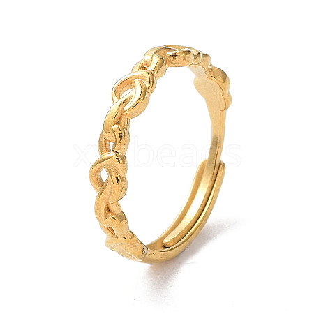 Ion Plating(IP) 304 Stainless Steel Hollow Infinity Adjustable Rings RJEW-D006-24G-1