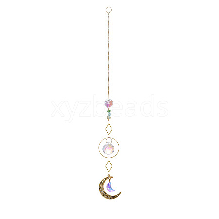 Glass Ball Big Pendant Decorations DJEW-PW0017-02A-1