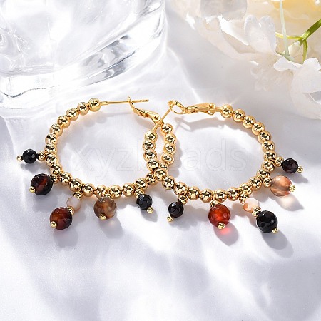 Brass Round Hoop Earrings EJEW-R014-16G-1