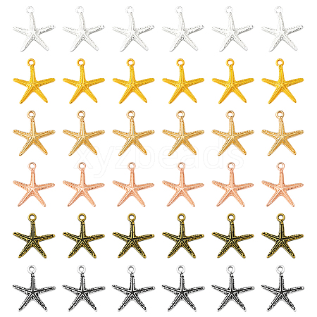 60Pcs 6 Colors Tibetan Style Alloy Pendants FIND-SC0016-86-1
