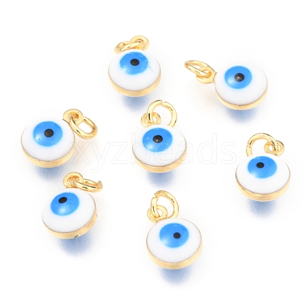 Brass Enamel Charms KK-B024-02G-I-1