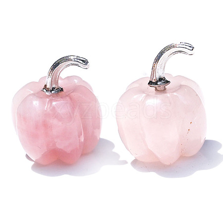 Natural Rose Quartz Carved Healing Pumpkin Figurines PW-WG74769-07-1