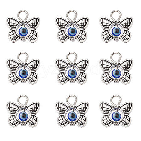 30Pcs Tibetan Style Alloy & Evil Eye Resin Pendants PALLOY-CJ0002-73-1