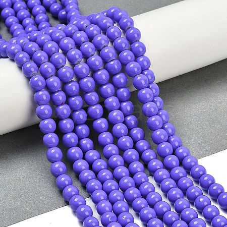 Painted Glass Bead Strands DGLA-S071-8mm-B41-1