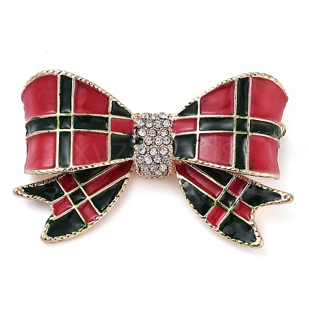 Zinc Alloy Crystal Rhinestone Bowknot Brooches JEWB-I031-01A-1