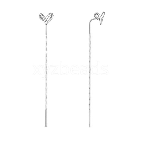 SHEGRACE Attractive Rhodium Plated 925 Sterling Silver Thread Earrings JE599A-1