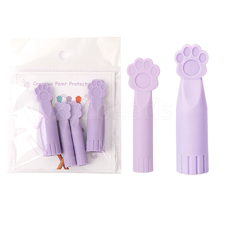 2Pcs Paw Print Silicone Knitting Needle Point Protectors PW-WG83120-04-1