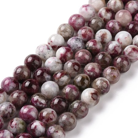 Natural Plum Blossom Tourmaline Beads Strands G-P477-01B-01-1