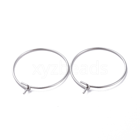 316 Surgical Stainless Steel Hoop Earring Findings X-STAS-J025-01B-P-1