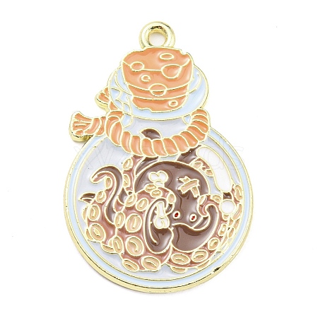 Golden Plated Alloy Enamel Pendants ENAM-L041-07G-03-1