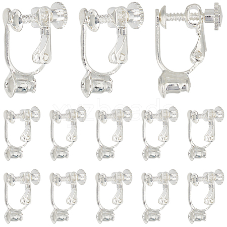 20Pcs Brass Screw Clip-on Earring Converters Findings KK-SC0004-79-1