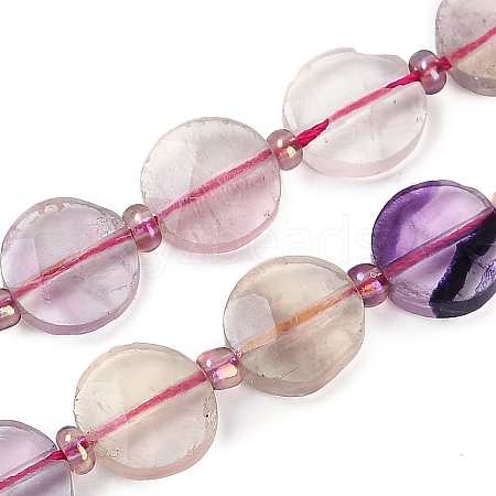 Natural Colorful Fluorite Beads Strands G-G182-G01-02-1