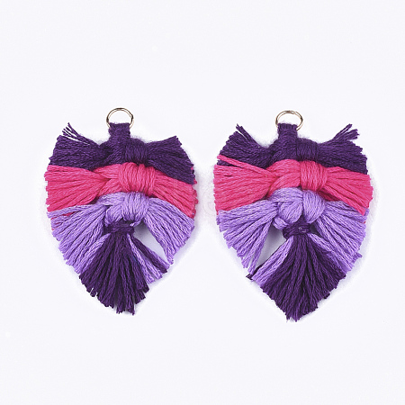 Gradient Color Polycotton(Polyester Cotton) Tassel Big Pendant FIND-S304-02G-1