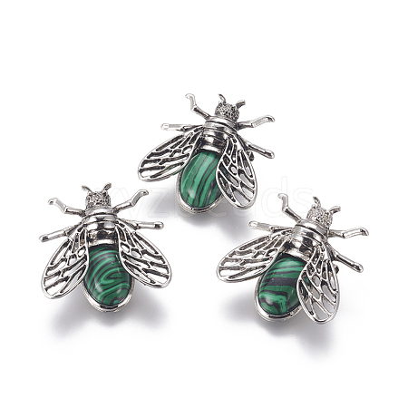 Synthetic Malachite Brooches G-A176-D02-1