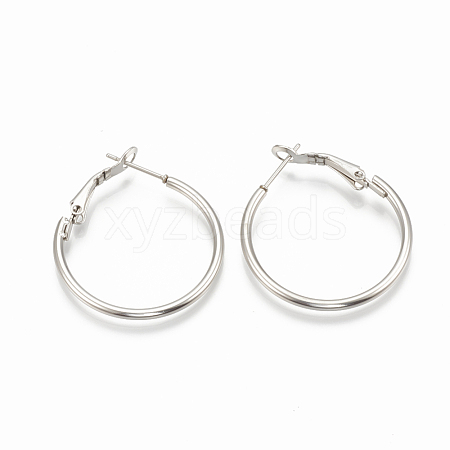 304 Stainless Steel Hoop Earrings STAS-S078-07-40mm-1