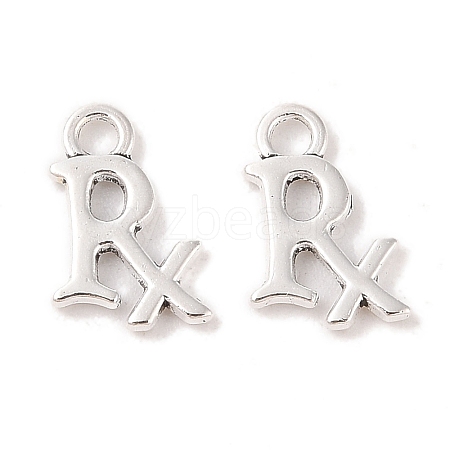 Tibetan Style Zinc Alloy Letter RX Pendants TIBEP-R334-336AS-RS-1