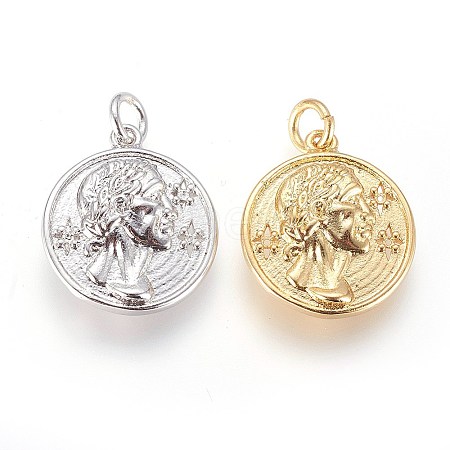 Brass Pendants Rhinestone Settings KK-G364-01-1