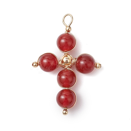 Natural Carnelian(Dyed & Heated) Pendants PALLOY-JF02885-02-1