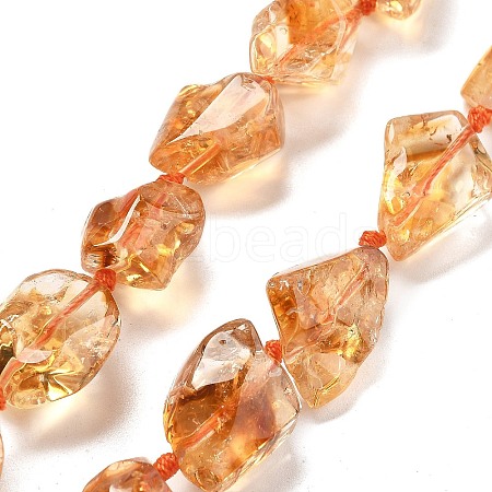 Natural Citrine Beads Strands G-C179-C04-01-1