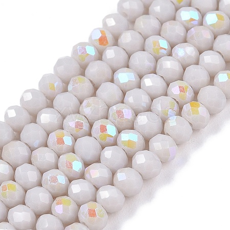 Electroplate Opaque Solid Color Glass Beads Strands EGLA-A044-P2mm-L19-1