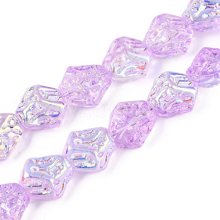 Transparency Electroplate Glass Beads Strands GLAA-T023-41A-05-1