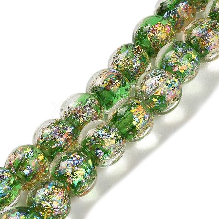 Handmade Dichroic Foil Glass Beads Strands DICH-U001-02B-1