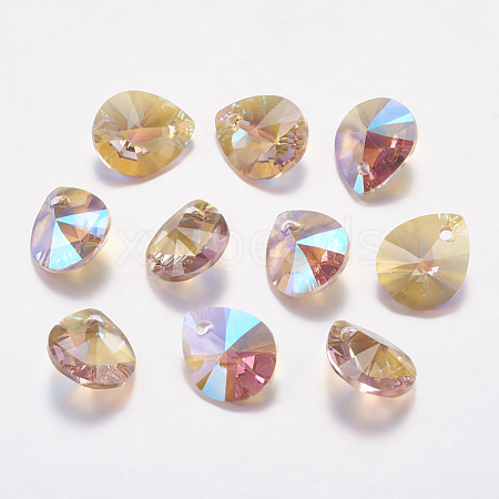 Faceted Glass Rhinestone Pendants RGLA-F053-B-223PS-1