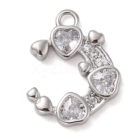 Brass with Cubic Zirconia Charms KK-Q817-04P-1