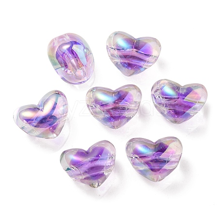 Two Tone UV Plating Transparent Acrylic European Beads OACR-F004-06G-1